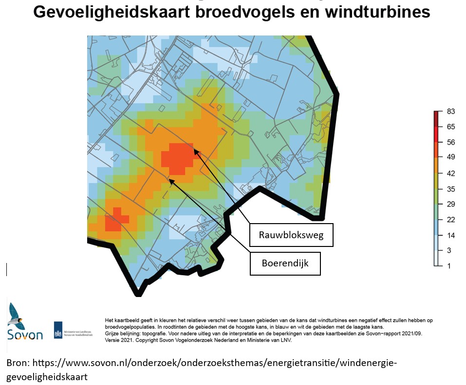 gevoeligheidskaart broedvogels en windturbines